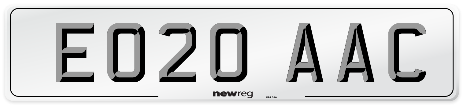 EO20 AAC Number Plate from New Reg